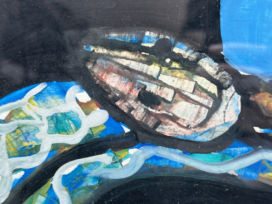 Juan Centurion Original Artwork On Paper Titled 'Anaconda Sucuri - Amazonas' 1985 18 X 15 Framed 24.5 X 21 [Photo 3]