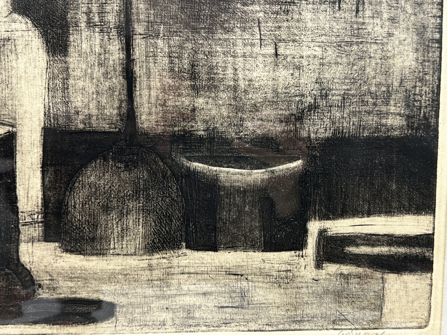 Juan Manuel Gomez-Quiroz Etching Titled 'Mesa De Trabajo' Numbered 4 Of 20 Signed Lower Right 18 X 12 Framed 27 X 21.5 [Photo 8]