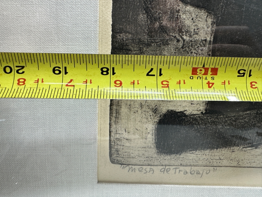 Juan Manuel Gomez-Quiroz Etching Titled 'Mesa De Trabajo' Numbered 4 Of 20 Signed Lower Right 18 X 12 Framed 27 X 21.5 [Photo 9]