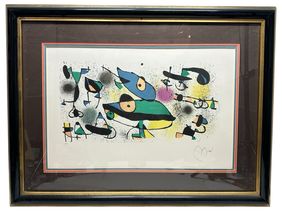 Joan Miro (1893-1983, Spain) Lithograph Titled 'Sculptures II' Numbered HC Hors Commerce (Not For Sale) Signed Lower Right Framed [Photo 2]