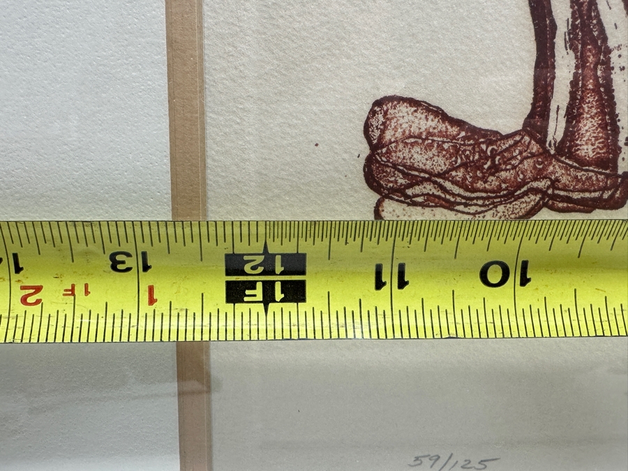 Robert Weil Limited Edition Lithograph On Paper Man Reading Newspaper With A Bird On His Head Pencil Signed Lower Right And Numbered 59 Of 125 12 X 17 Framed 19 X 24 [Photo 7]