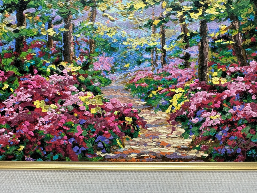 Schaefer / Miles Hand Signed Giclee On Canvas Embellished Titled 'Woodland Jewel' Hand Signed Lower Right 12 X 9.5 Framed 21.5 X 20 [Photo 3]