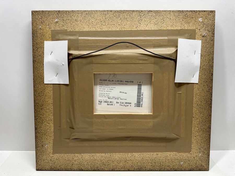 Schaefer / Miles Hand Signed Giclee On Canvas Embellished Titled 'Woodland Jewel' Hand Signed Lower Right 12 X 9.5 Framed 21.5 X 20 [Photo 5]