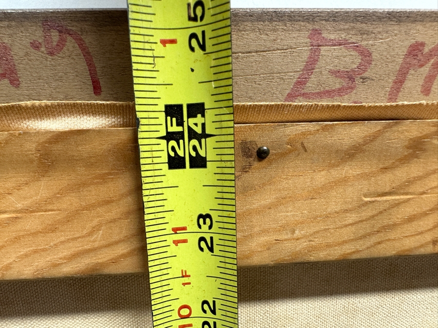 Original Mid-Century Abstract Painting On Canvas Mother With Child Signed Helen Lower Right 18 X 24 Framed 20.5 X 27 [Photo 8]