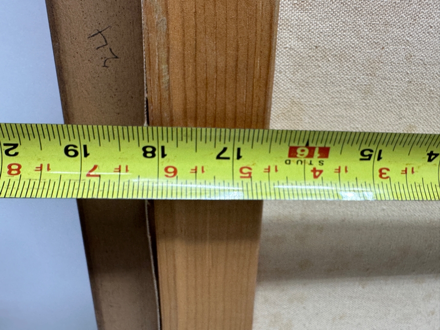 Original Mid-Century Abstract Painting On Canvas Mother With Child Signed Helen Lower Right 18 X 24 Framed 20.5 X 27 [Photo 7]