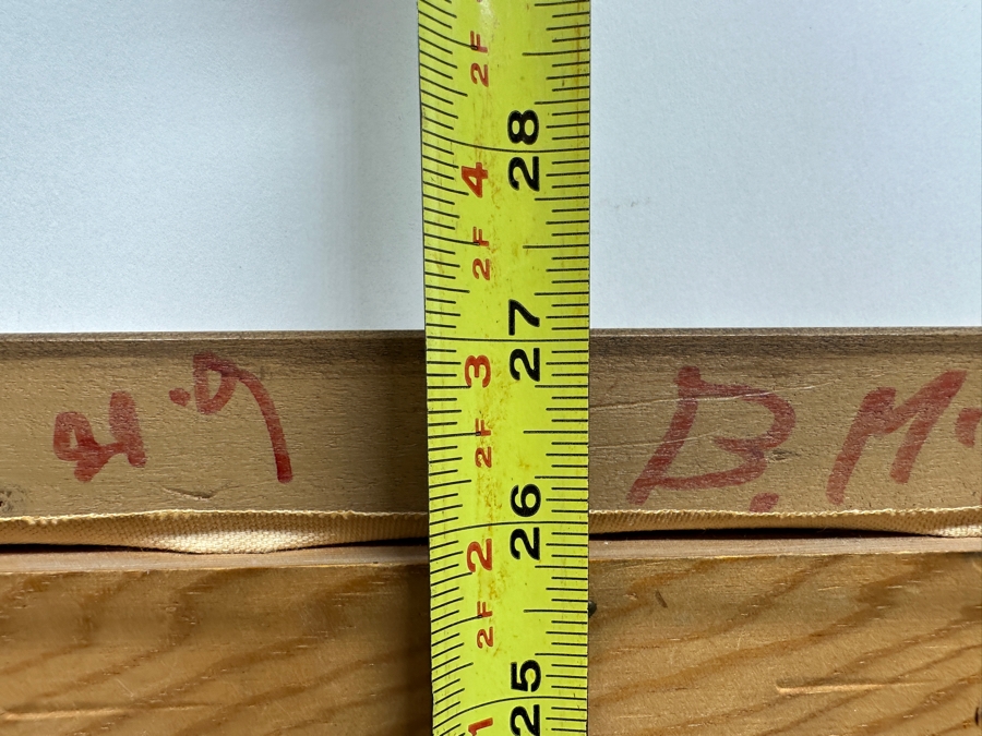 Original Mid-Century Abstract Painting On Canvas Mother With Child Signed Helen Lower Right 18 X 24 Framed 20.5 X 27 [Photo 10]