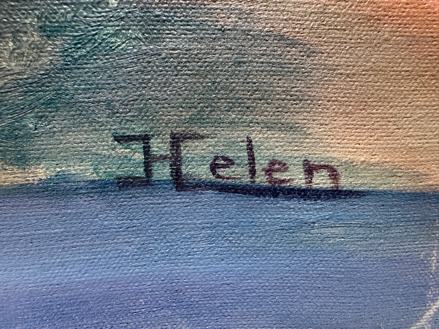 Original Mid-Century Abstract Nude Painting On Canvas Signed Helen Lower Right 24 X 18 [Photo 5]