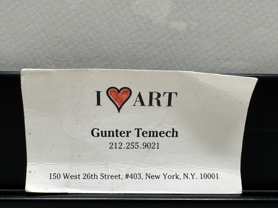 Gunter Temech Original Drawing On MOMA Bag Signed Lower Right And Verso 9.5 X 13 Framed Dated 1999 [Photo 9]
