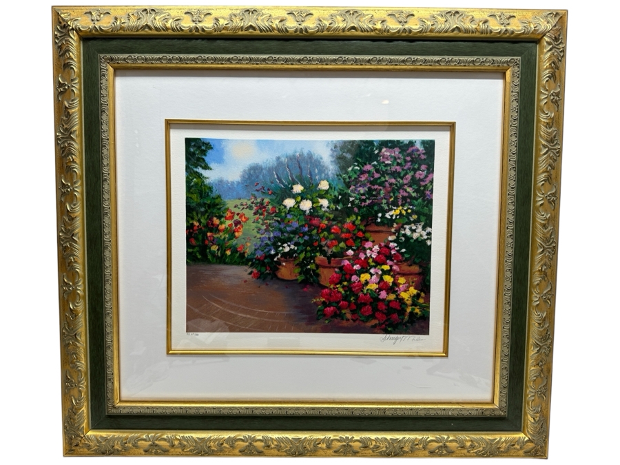 Schaefer / Miles Hand Signed Limited Edition Serigraph Titled 'Fragrant Bloom' Numbered AP 29/80 Hand Signed Lower Right 15 X 13 Framed 27.5 X 25 [Photo 2]