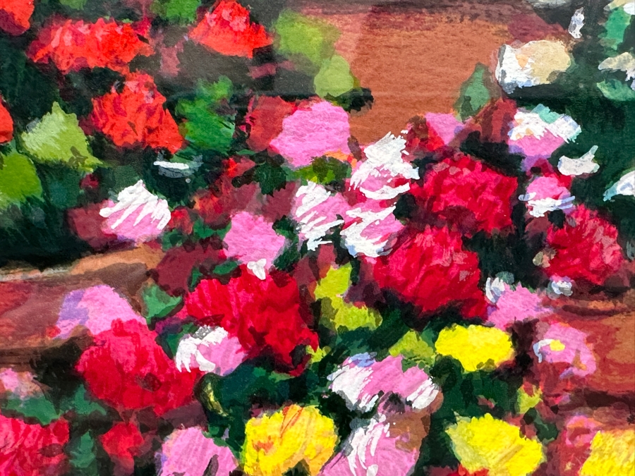 Schaefer / Miles Hand Signed Limited Edition Serigraph Titled 'Fragrant Bloom' Numbered AP 29/80 Hand Signed Lower Right 15 X 13 Framed 27.5 X 25 [Photo 4]