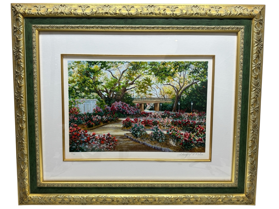 Schaefer / Miles Hand Signed Limited Edition Serigraph Titled 'Twilight Roses' Numbered 9/450 Hand Signed Lower Right 18.5 X 13 Framed 31 X 26 [Photo 2]