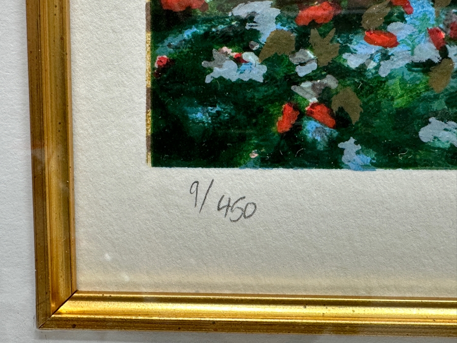 Schaefer / Miles Hand Signed Limited Edition Serigraph Titled 'Twilight Roses' Numbered 9/450 Hand Signed Lower Right 18.5 X 13 Framed 31 X 26 [Photo 6]