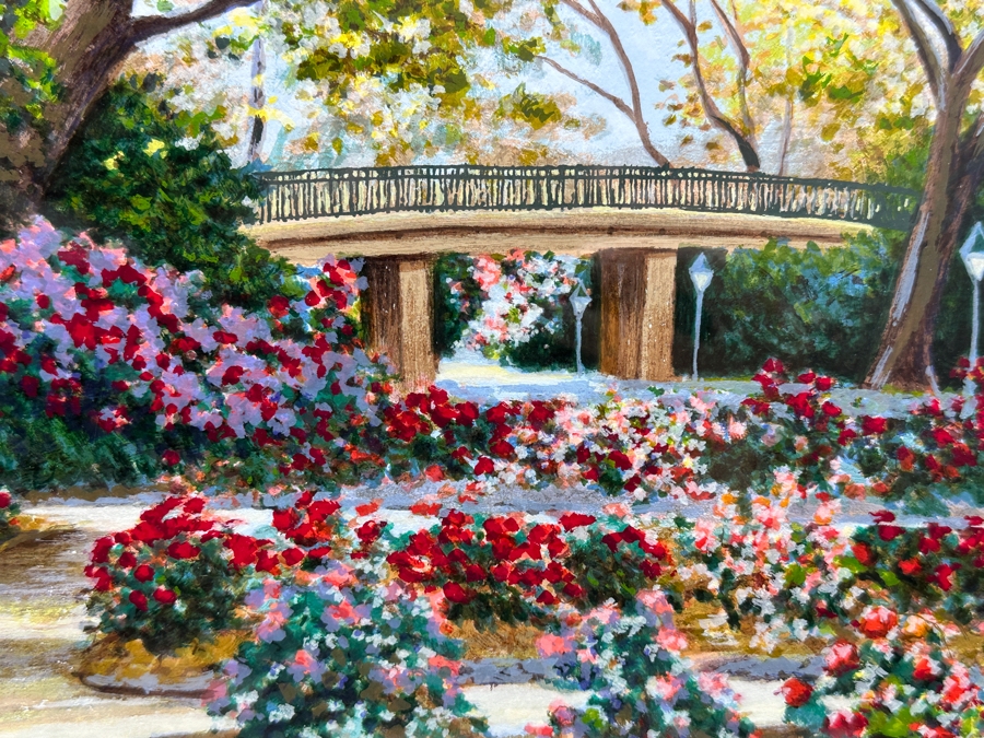 Schaefer / Miles Hand Signed Limited Edition Serigraph Titled 'Twilight Roses' Numbered 9/450 Hand Signed Lower Right 18.5 X 13 Framed 31 X 26 [Photo 3]