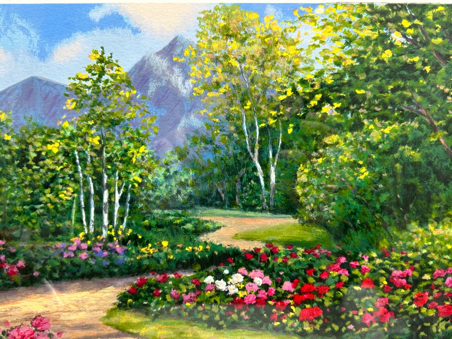 Schaefer / Miles Hand Signed Limited Edition Serigraph Titled 'Garden Mountain Path' Numbered HC 15/85 Hand Signed Lower Right 15.5 X 13.5 Framed 28 X 25 [Photo 4]