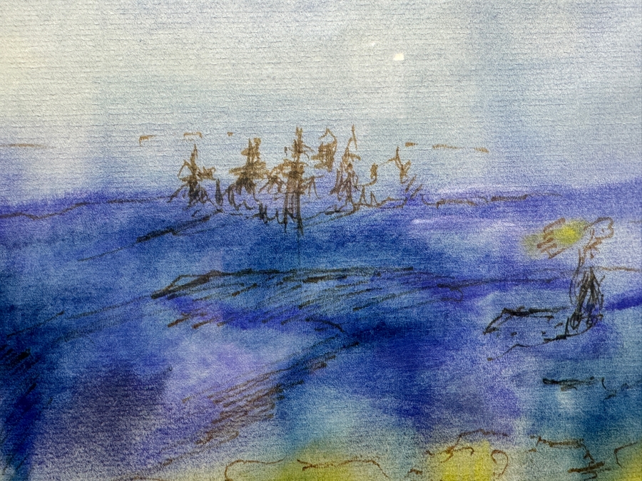 Original Watercolor Painting On Paper Signed Lower Left 25 X 19 Framed 33 X 27 [Photo 3]