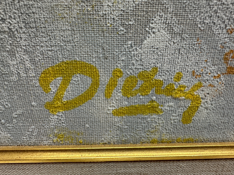 Just Added - Mid-Century Modern Van Amstel Gallery Embellished Serigraph On Canvas 24 X 36 Framed 28.5 X 41 [Photo 4]