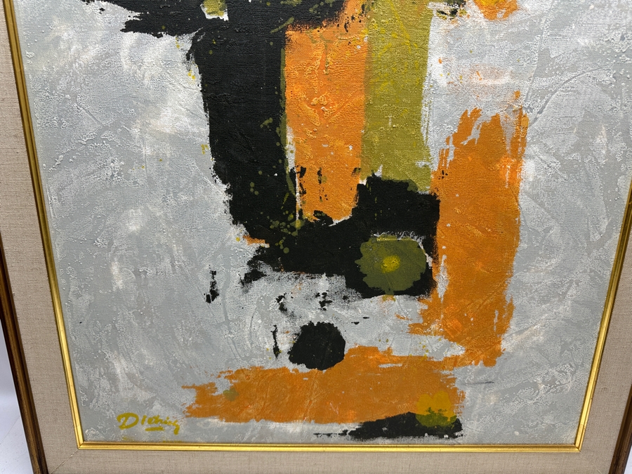 Just Added - Mid-Century Modern Van Amstel Gallery Embellished Serigraph On Canvas 24 X 36 Framed 28.5 X 41 [Photo 3]