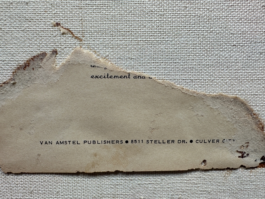 Just Added - Mid-Century Modern Van Amstel Gallery Embellished Serigraph On Canvas 24 X 36 Framed 28.5 X 41 [Photo 11]