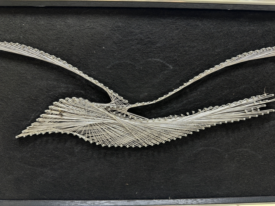 Mid-Century String Artwork Of A Seagull Signed Verso Dick Chapman 1976 37.5 X 13.5 [Photo 2]
