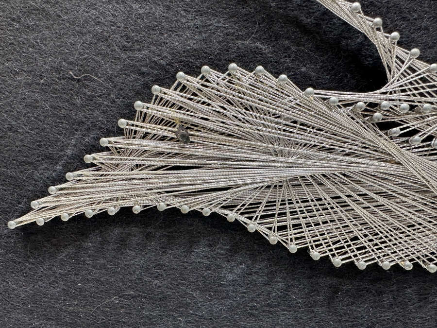 Mid-Century String Artwork Of A Seagull Signed Verso Dick Chapman 1976 37.5 X 13.5 [Photo 3]