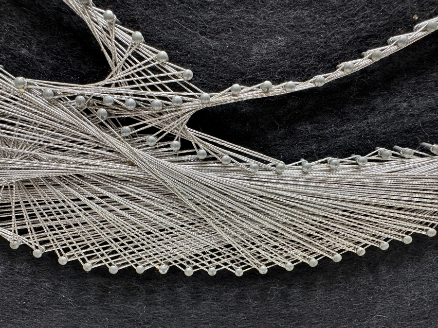 Mid-Century String Artwork Of A Seagull Signed Verso Dick Chapman 1976 37.5 X 13.5 [Photo 4]