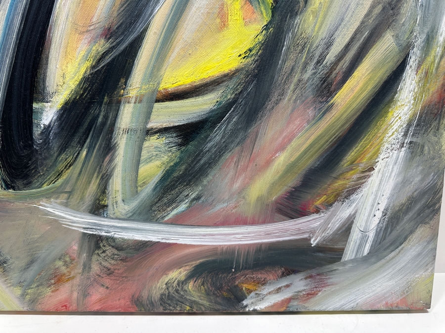 Gerrit Greve (1948-2024, Cardiff by the Sea, CA) Original Acrylic Painting On Canvas Abstract Series Signed Verso And Dated 2018 18 X 18 Estimate $300 - $400 [Photo 3]