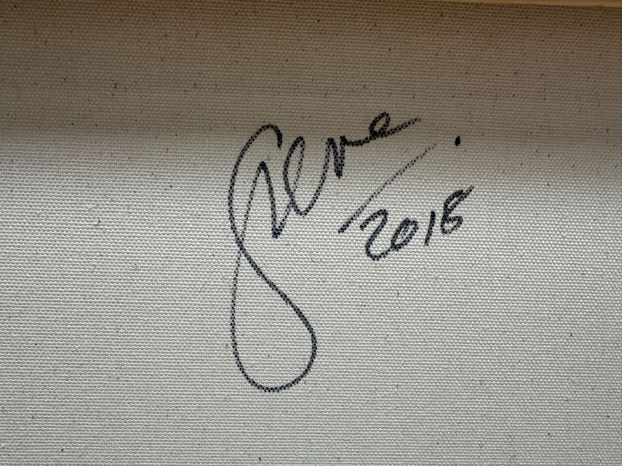 Gerrit Greve (1948-2024, Cardiff by the Sea, CA) Original Acrylic Painting On Canvas Abstract Series Signed Verso And Dated 2018 18 X 18 Estimate $300 - $400 [Photo 5]