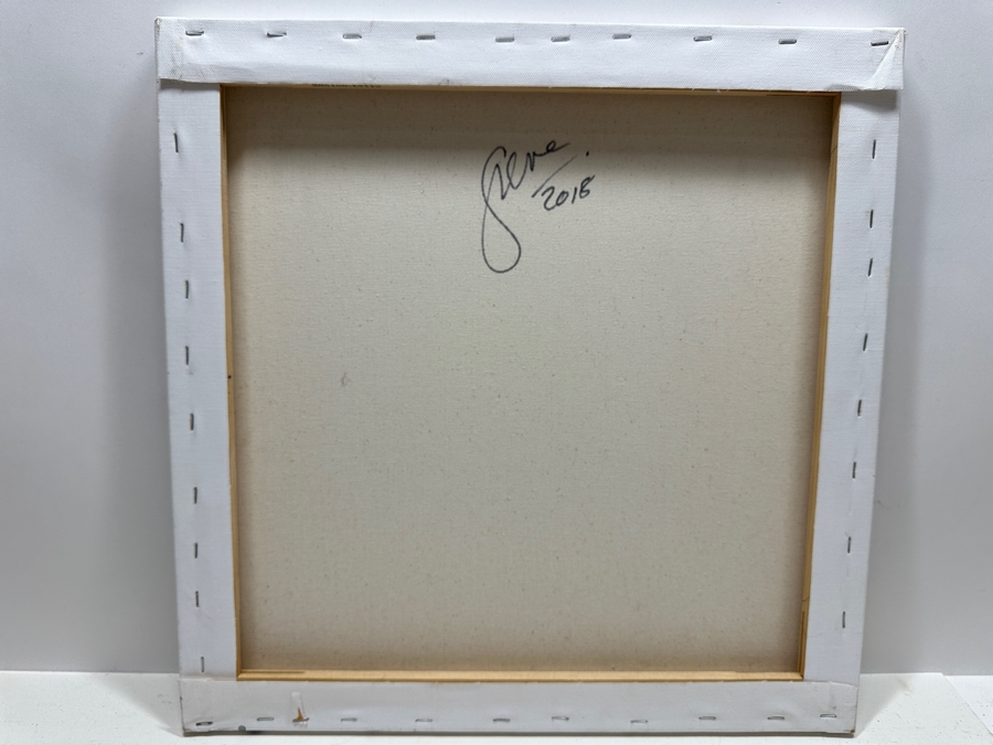 Gerrit Greve (1948-2024, Cardiff by the Sea, CA) Original Acrylic Painting On Canvas Abstract Series Signed Verso And Dated 2018 18 X 18 Estimate $300 - $400 [Photo 4]