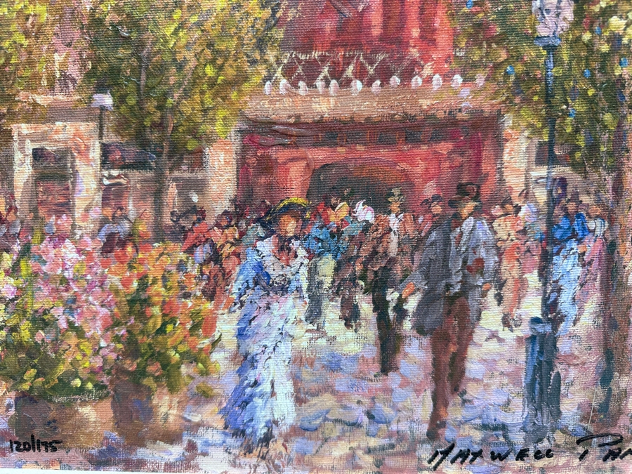 Maxwell Parsons Limited Edition Canvas Print Titled 'Afternoon Stroll' Numbered 120/175 Hand Signed Lower Right 11.5 X 11.5 Framed 21 X 21 [Photo 4]