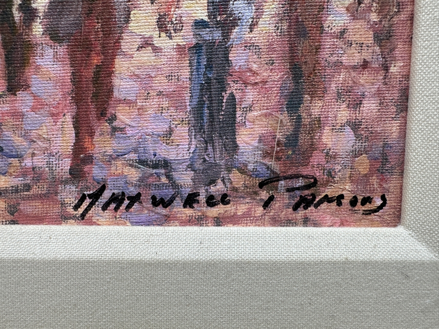 Maxwell Parsons Limited Edition Canvas Print Titled 'Afternoon Stroll' Numbered 120/175 Hand Signed Lower Right 11.5 X 11.5 Framed 21 X 21 [Photo 5]