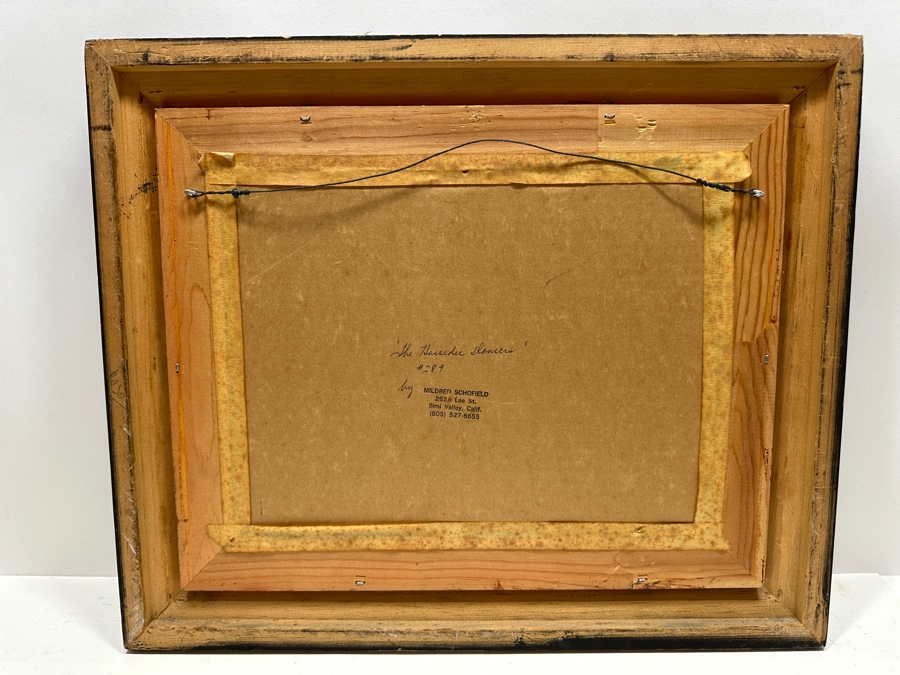 Mildred Schofield Original Pen & Ink Drawing Titled 'The Hasidic Dancers' 12 X 9 Framed 18 X 15 [Photo 8]