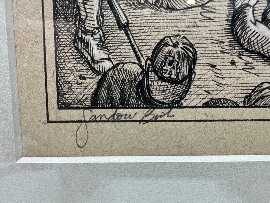 Sandow Birk (B. 1962, American) Ink And White Pencil On Paper Drawing Titled 'The Desperate Charge Of The 101 (The Great Battle Of Los Angeles)' June 1998 Purchased From The Koplin Gallery In L.A. 8 X 10 Framed 14 X 17 Estimate $1,000-$2,000 [Photo 9]