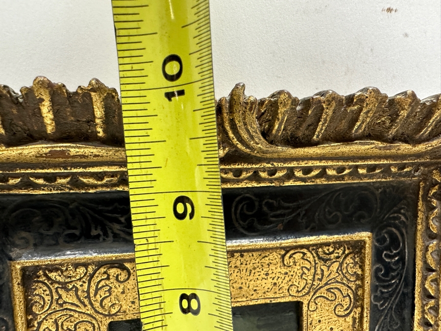 Vintage Italian Artist Embellished Portrait Print In Italian Wooden Frame 9W X 10H [Photo 10]