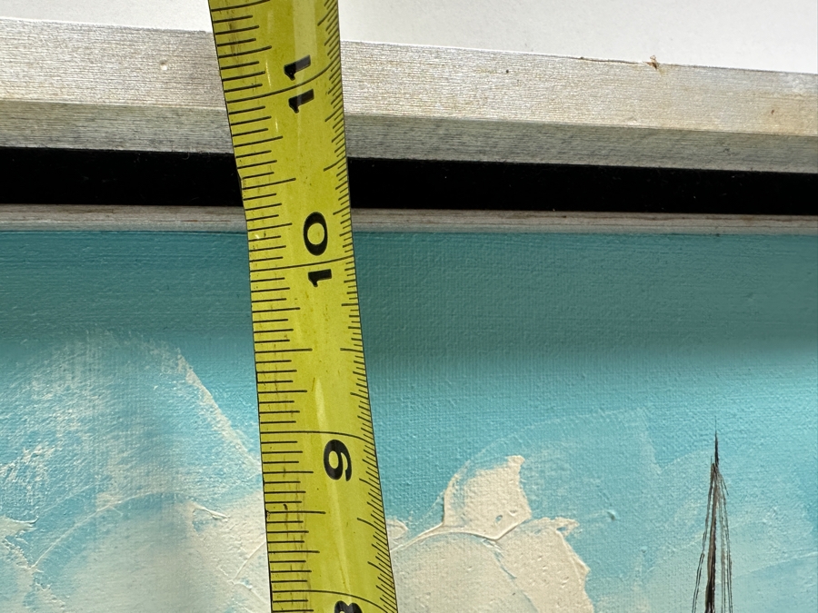 Tang Ping Original Oil Painting On Canvas Of Chinese Junk Boats 14.5 X 12 Framed [Photo 6]