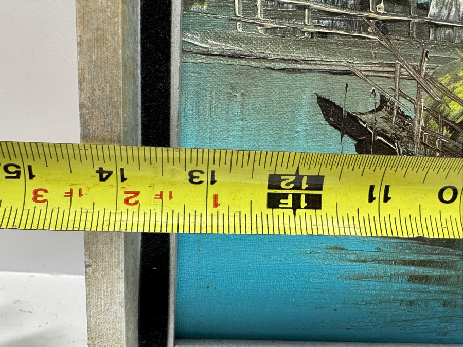 Tang Ping Original Oil Painting On Canvas Of Chinese Junk Boats 14.5 X 12 Framed [Photo 5]