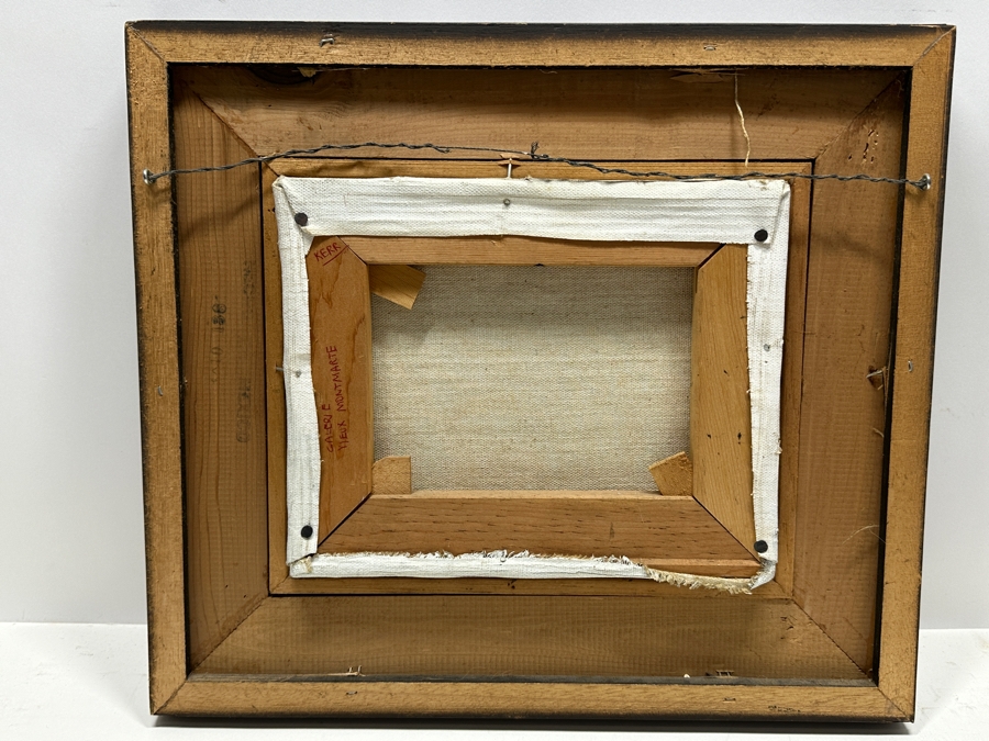 Small Original Mid-Century Oil Painting On Canvas Unsigned In The Manner Of M. Edward Griff (Measurements Coming) [Photo 7]