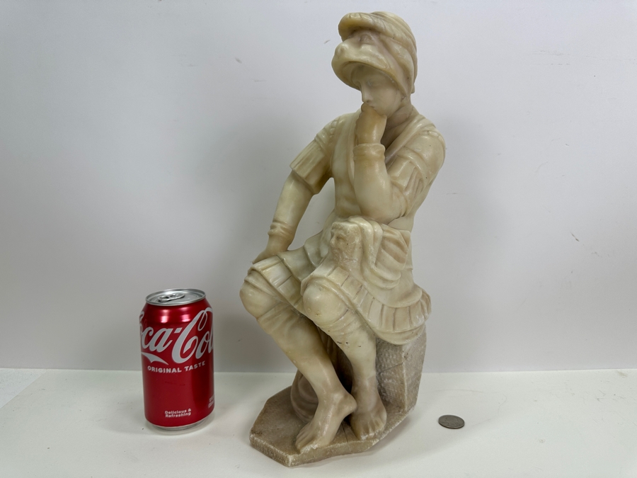 Carved Stone Statue Of Lorenzo De' Medici After Michelangelo 6.5W X 5D X 14.5H [Photo 4]