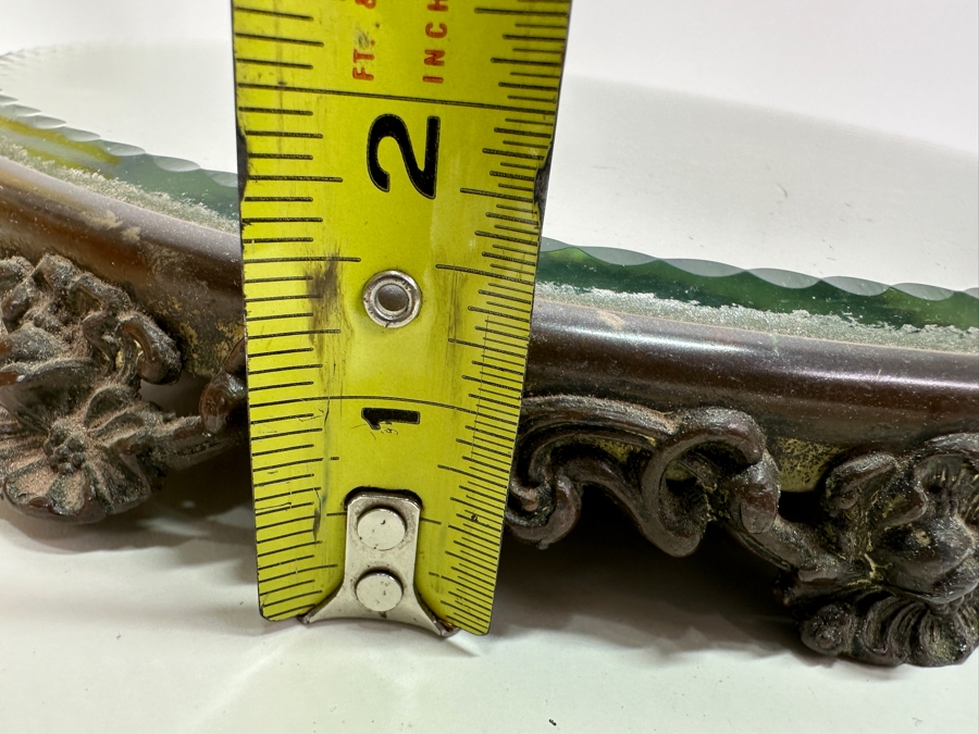 Vintage 13' Circular Vanity Mirror Tray With Perfume: Tresor Lancome Paris, Poeme Lancome Paris And New Giorgio Beverly Hills [Photo 9]