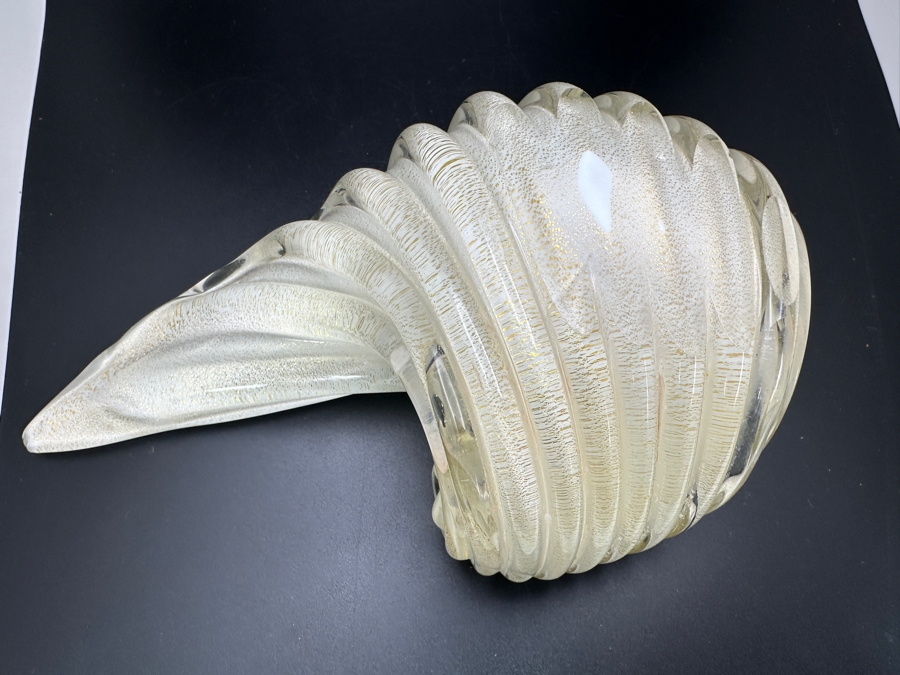 Vintage MCM Alfredo Barbini Bullicante Italian Murano Glass Seashell Form Bowl 8.5W X 5D X 3H [Photo 6]