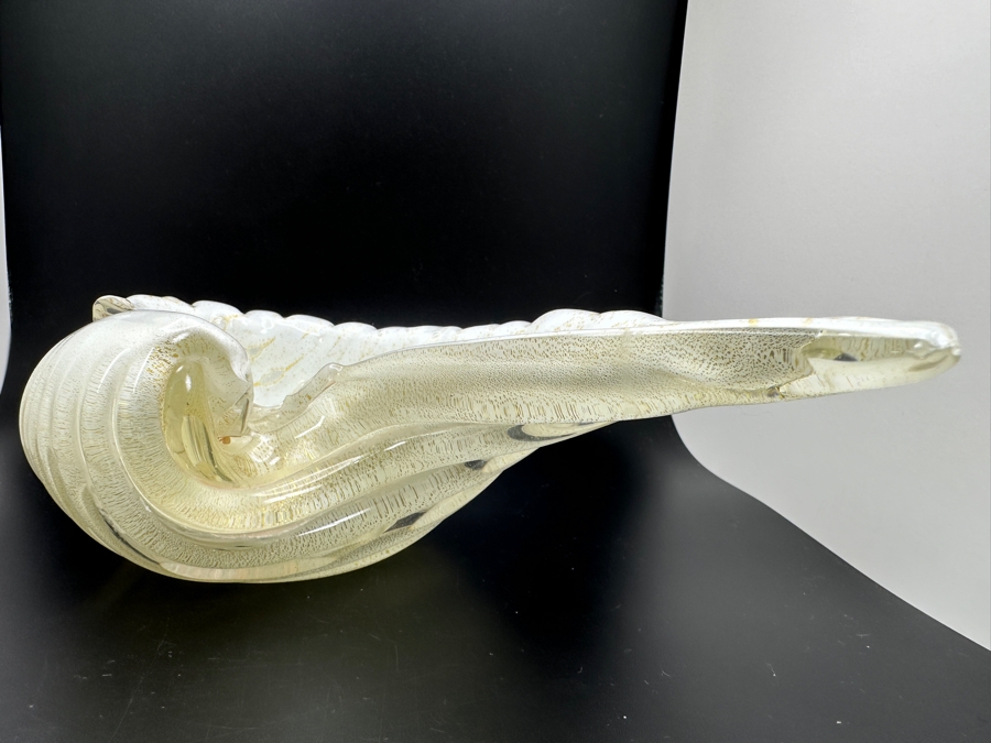 Vintage MCM Alfredo Barbini Bullicante Italian Murano Glass Seashell Form Bowl 8.5W X 5D X 3H [Photo 5]
