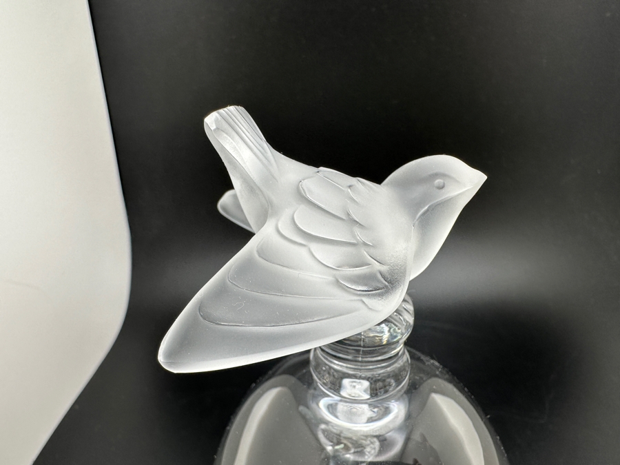 Lalique France Crystal Bell With Bird Finial Bells 5.5H [Photo 2]