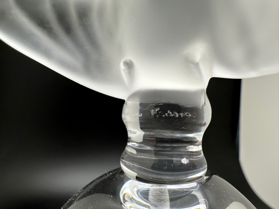 Lalique France Crystal Bell With Bird Finial Bells 5.5H [Photo 4]