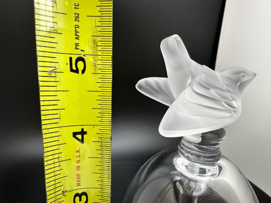 Lalique France Crystal Bell With Bird Finial Bells 5.5H [Photo 5]