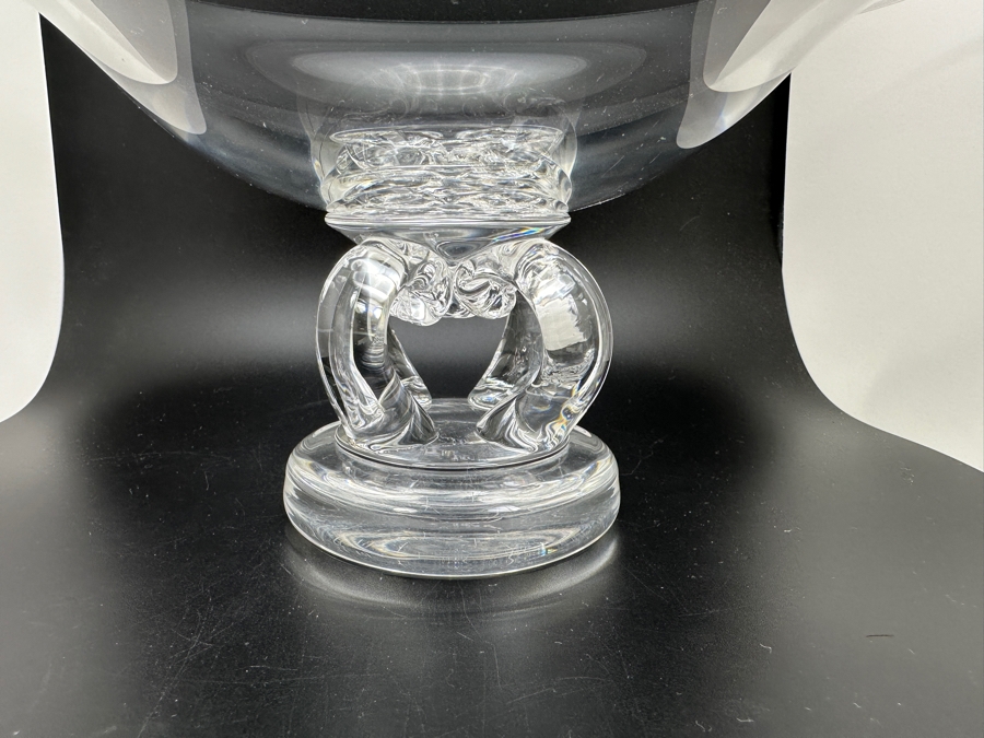 Steuben Crystal 10' Pedestal Bowl Signed [Photo 5]