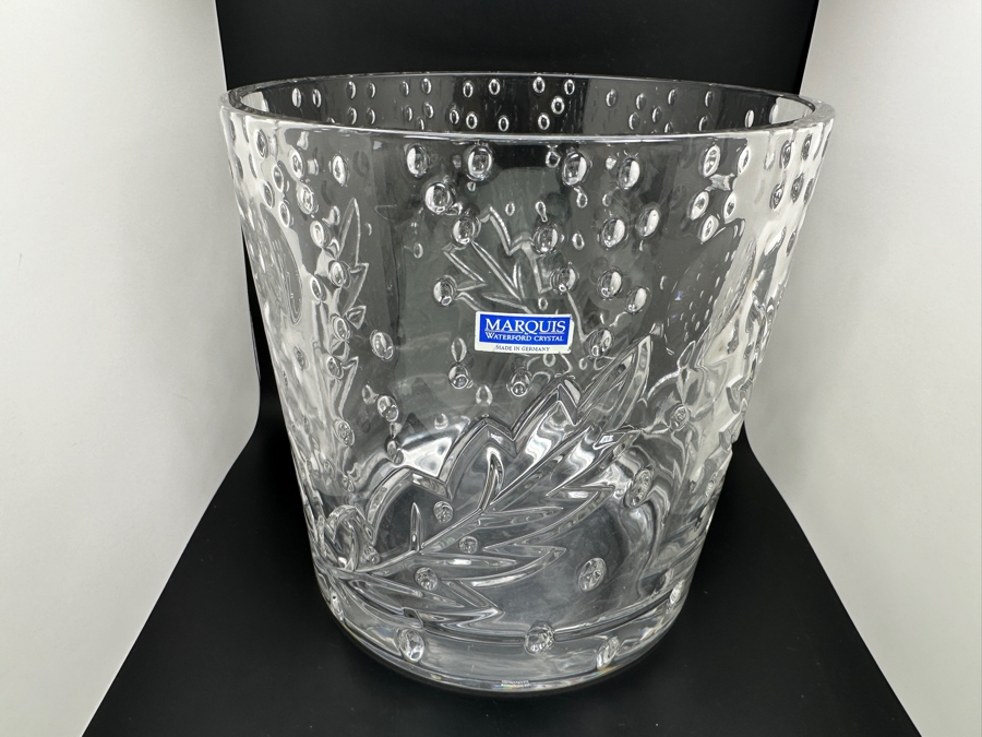 Waterford Crystal Marquis Ice Bucket With Acrylic Tongs 7.75W X 7.75H [Photo 4]