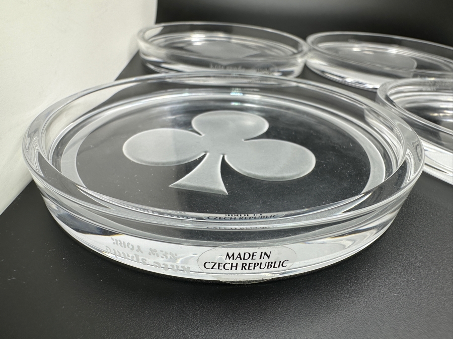 Kate Spade New York Crystal Gin Rummy Coasters Made In Czech Republic [Photo 3]