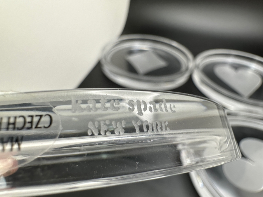 Kate Spade New York Crystal Gin Rummy Coasters Made In Czech Republic [Photo 2]