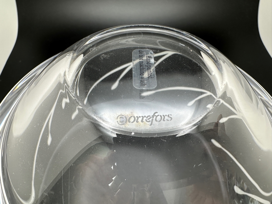 Orrefors Sweden Hand Painted 5.75' Crystal Bowl Artist Signed [Photo 5]