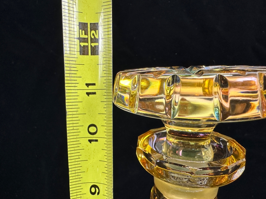 Vintage West Germany Amber To Clear Glass Crystal Decanter With Stopper 11.5H [Photo 5]