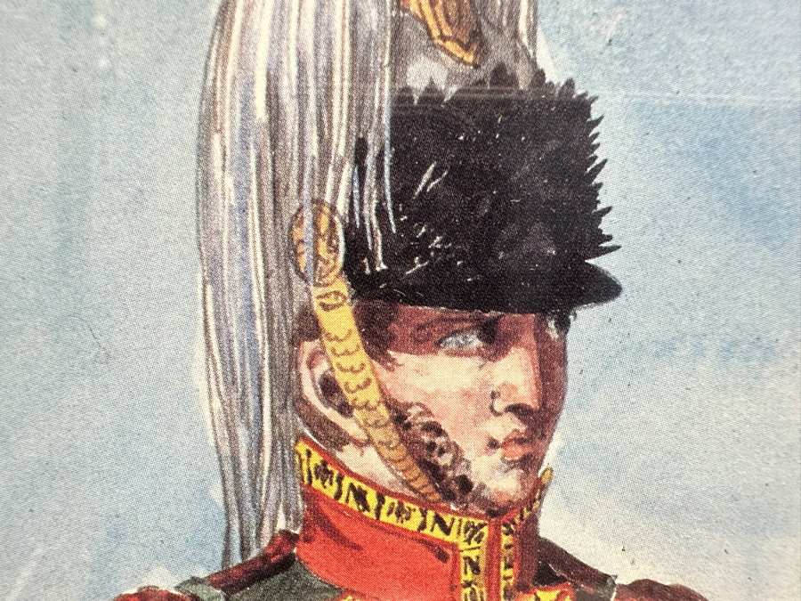 Pair Of Vintage French Soldier Prints With Red Stamp From The Library Of The War Depot Ministere De La Guerre Framed 14.5 X 20 [Photo 5]